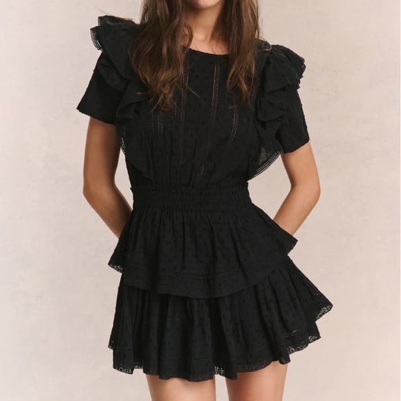 Natasha Heritage Mini Dress - BLACK main image 0